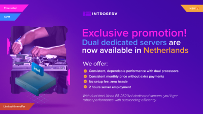  Dedicated servers with dual processors are on sale in the Netherlands!