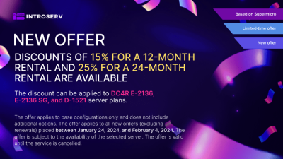  Discounts on long-term Dedicated Server rental are available